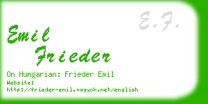 emil frieder business card